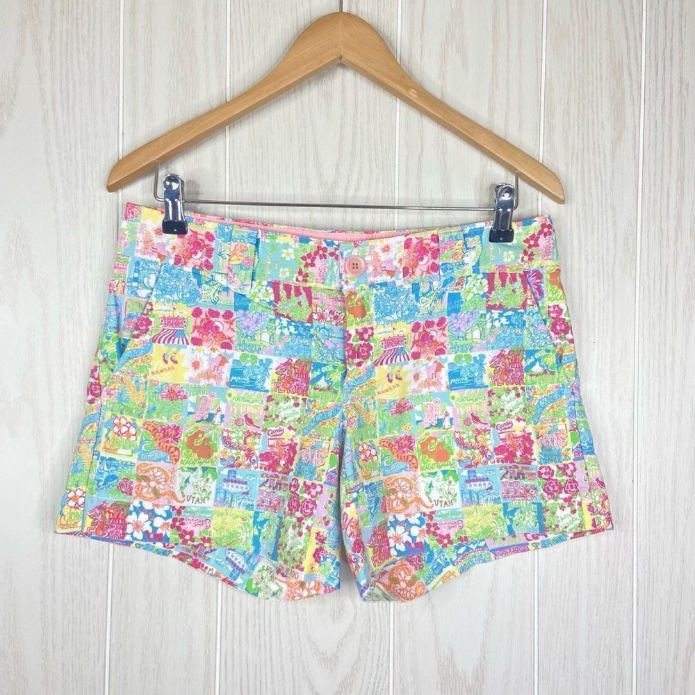Lilly Pulitzer Women's Chino Shorts State of Mind Multicolor Size 4